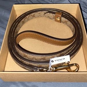 Coach Small Pet Leash - Gold/Khaki/Saddle